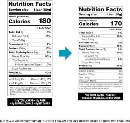 Quest Nutrition Mint Chocolate Chunk Protein Bars, 20g Protein, 1g Sugar, 4g Net Carb, High Fiber, Gluten Free, Keto Friendly, 12 Count