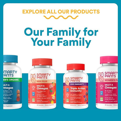 SmartyPants Teen Guy Plus Multi & Omegas Multivitamin Gummies with Omega 3 DHA/EPA, Vitamins D3, C, B12, B6, A, K, Zinc, Folate, Gluten Free, Clean Label, Pineapple Orange, 60 Gummies (30 Day Supply)