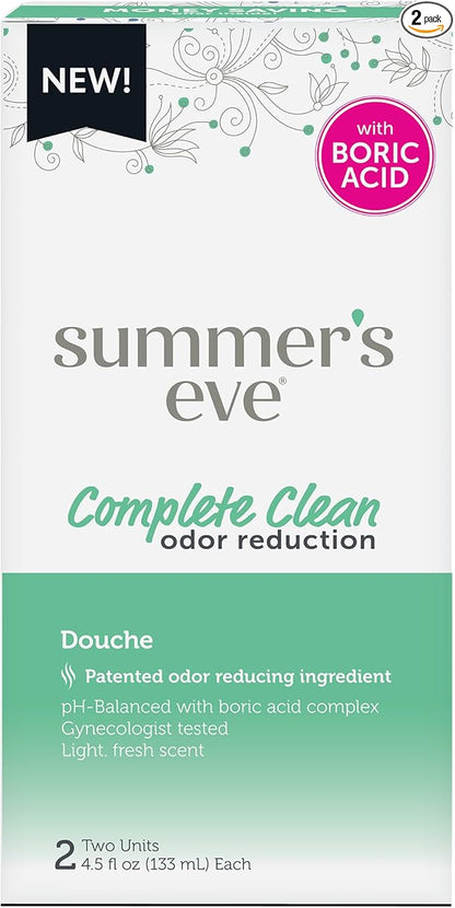 Summer's Eve Douche, Complete Clean, Vaginal Douche for Women to Help Reduce Vaginal Odor, 4.5 oz, 2-Count