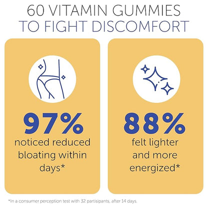 Bloating Relief for Women, Debloating for Women | Supports Period Bloat, Digestion & Water Weight Balance | Helps Before & During Your Cycle | 60 Vegan Gummies | Daily Digestive Support Supplement