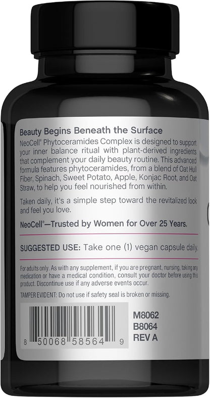 NeoCell Phytoceramide Complex Supplement | 60 Capsules | Advanced Formula | Vegan Plant Derived Ceramides