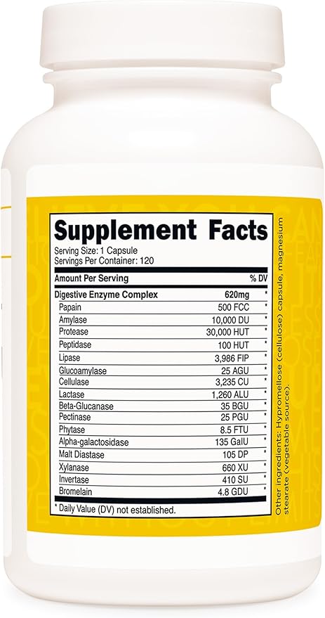 TransformHQ Digestive Enzymes Supplement (120 Capsules) - 16 Enzymes, Support Healthy Digestion