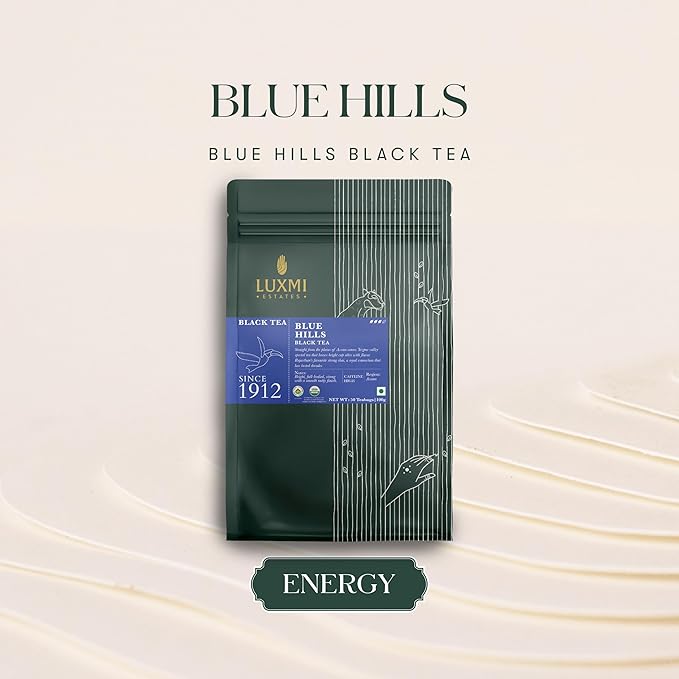 Luxmi Estates - Blue Hills black Tea, 50 Teabags, 100% biodigrable Teabags