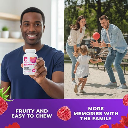 DR. MORITZ Calm Magnesium Gummies for Adults (200mg, 60 Count) and Kids Magnesium Gummies (60 Count, 2 Pack) - for Relaxation Support - Sugar-Free & Non-GMO - Raspberry Flavor
