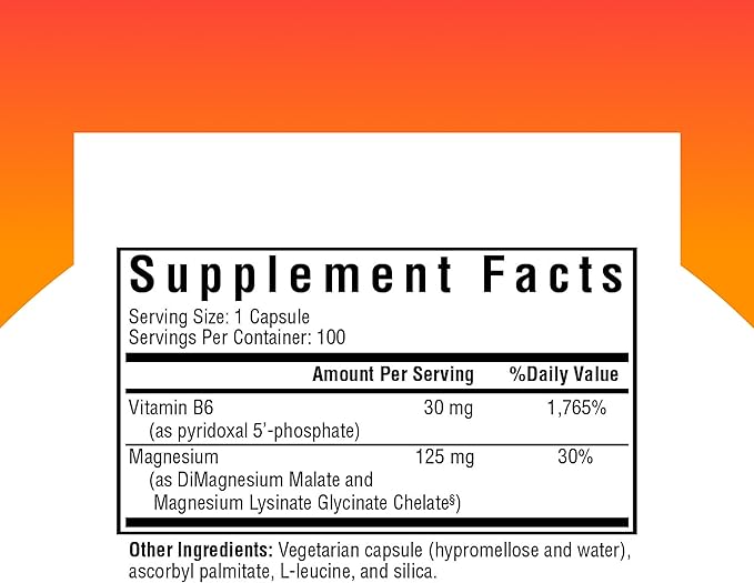 Seeking Health Magnesium Plus - Formula with Vitamin B6 - Magnesium Malate & Glycinate Supplement to Support Bone Health, Sleep & Feelings of Calm - 100 Capsules