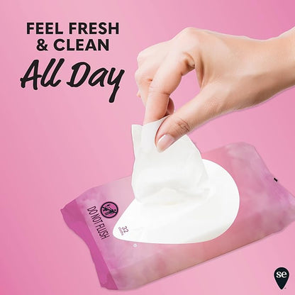 Summer's Eve Simply Sensitive Feminine Wipes, Gentle pH-Balanced Micellar Water Based Formula Helps Control Vaginal Odor, Resealable Pack, 32 Wipes, Pack of 4
