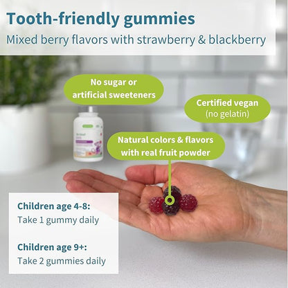 Igennus Methylated Kids Multivitamin Gummies, Clean Label & Third Party Tested, No Artificial Sweeteners or Flavors, Sugar Free, Age 4+, 6X 90 Natural Berry Flavor from Fruit Powder, Non-GMO, Halal