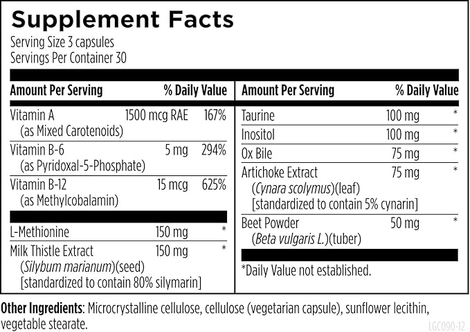 Designs for Health LV-GB Complex - Liver Detox Supplements for Gallbladder Support with Milk Thistle, Artichoke, Vitamins + Ox Bile - Supports Bile Flow + Toxin Elimination (90 Capsules)
