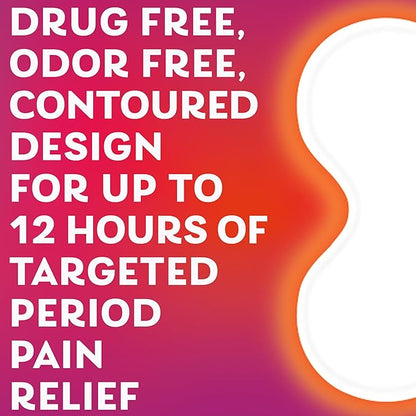 Pamprin Heat Relief Menstrual Patches for Portable Menstrual Pain Relief of Cramps and backaches, 3 Count