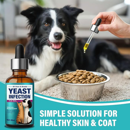 Yeast Infection Treatment for Dogs, Dog Ear Infection Treatment, Prevention & Treatment of Skin & Ear Tract Infections - for Dogs & Cats, 2Fl Oz