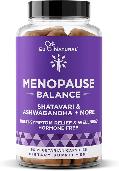 Premium Menopause Supplement for Women – Menopause Balance with Shatavari, Ashwagandha, L-Theanine & Holy Basil – Holistic Multi-Symptom Menopause Support & Hot Flash Relief – 60 Vegetarian Capsules