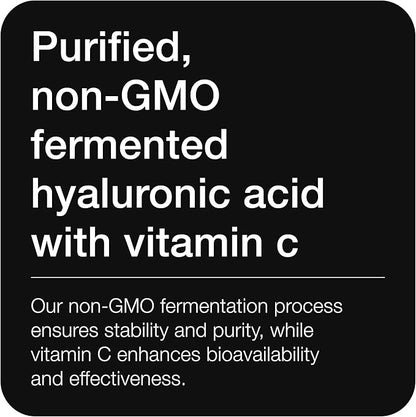 Toniiq Hyaluronic Acid Supplements – Lab Tested 95% Ultra High Purity – Fermented and Bioavailable with Vitamin C – Third Party Lab Tested – 180 Capsules