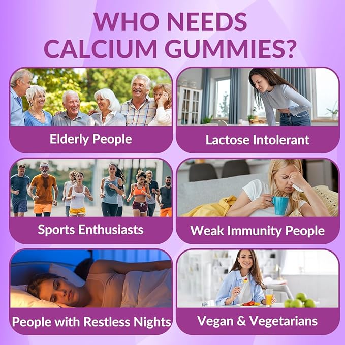 Sugar Free Calcium Gummies w/Vitamin D3 K2, Calcium Magnesium Zinc Gummies for Bone, Muscle & Immune, Algae CA Magnesium 2:1 Ratio Calcium Supplement for Women & Men - Vegan