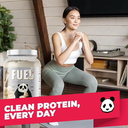 Underground Bio Labs Panda Fuel Premium Protein Whey,Hydrolyzed Collagen,Casein,Probiotics, Enzymes, Keto Friendly,Time Release, 25 Servings (2.5 Pound, Vanilla Ice Cream)