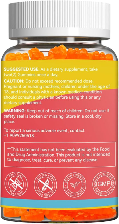 3000MG Mullein Gummies, Extra Strength Mullein Leaf Extract with Quercetin, Bromelain for Lung Detox & Immune Support, Mango Flavor, 60 Count