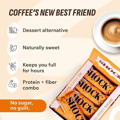 Fitness SHOCK Peanut Salted Caramel Protein Bars - No Added Sugar, Low Calorie Low Carb Snack - 10g Protein, 0g Added Sugar, 180 Kcal, 18g Net Carbs - 12 x 50g
