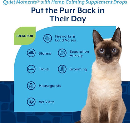 NaturVet Hemp Quiet Moments Calming Drops for Cat, 1oz