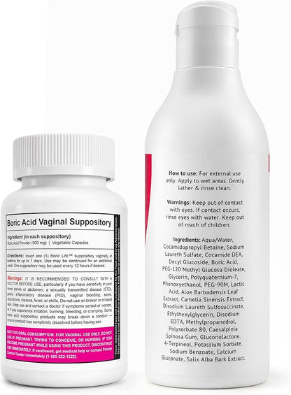NutraBlast Boric Acid Suppositories Bundle with So Fresh & Clean | Supports Odor Control | Cleanses Discharge | Promotes Intimate Balance (30 Count & 10 fl oz)