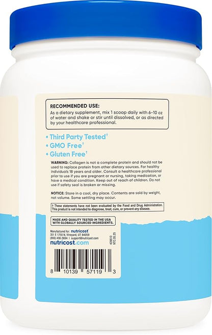 Nutricost Multi Collagen Protein Complex (Unflavored, 30 Servings) - Supplement with Biotin, Hyaluronic Acid, and Collagen Peptides