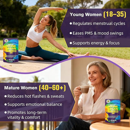 Beef Organ Supplement for Women - 100% Grass Fed Beef Organs with Bovine Liver, Ovary, Uterus, Kidney, Heart & Fallopian Tubes - PMS, Menopause & Energy, Immune & Mood Support, 60 Count