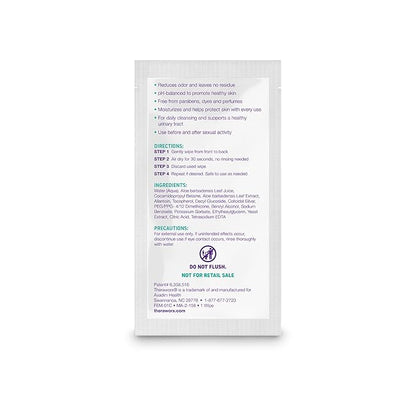 Theraworx Harmony Gentle Daily Cleansing Feminine Wipes Fragrance Free, Reduces Odor, Individually Wrapped, Travel Size – 15 Count
