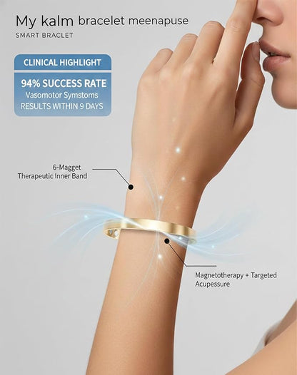 Kalm Bracelet Menopause: Your Natural Menopause Solution, Bracelet for Menopause Relief, Hot Flashes & Pain, Adjustable Bracelets for Women - Natural Hormonal Balance (Gold)
