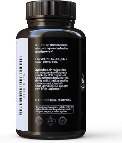 Ideal Infusion Nighttime Muscle Recovery & Deep Sleep Supplement: Stress Support and Hormone Balance - Zinc + Magnesium Glycinate, Ashwagandha KSM-66 - Melatonin-Free (90 Capsules)