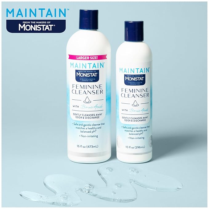 Monistat Boric Acid Feminine Wash, Fragrance-Free Intimate Wash for Women with Gentle pH-Balanced Formula, 10 Fl Oz
