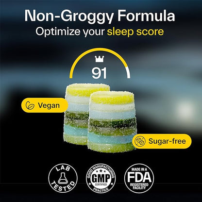 Elo Sleep Gummies for Deep Recovery & Restful Sleep | Magnesium, L-Theanine & Low-Dose Melatonin | Non-Groggy Formula, Wake Refreshed | Sugar-Free, Vegan, Non-GMO | 28 Servings