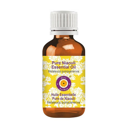 Deve Herbes Pure Niaouli Essential Oil (Melaleuca quinquenervia) Steam Distilled 50ml (1.69 oz)