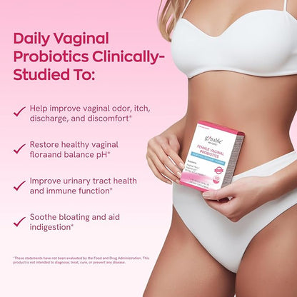 Gynable Vaginal Probiotics for Women,Female Probiotic for pH Balance with Lactobacillus 10 Billion CFU Probiotics Blend,Selenium-Vitamin D3,Promote Healthy Vaginal Odor & Vaginal Flora,90 Count