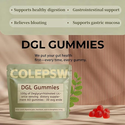 DGL Gummies | Licorice Root Extract, 400mg DGL | Supports Digestive Health | Vegan and Gluten-Free | Delicious Berry Flavor, 60 Gummies (1)