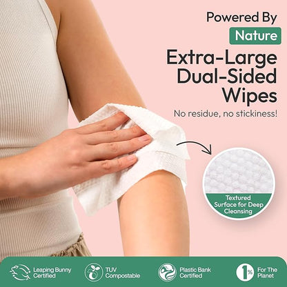 FOMIN Travel Deodorant Wipes - 50 Count - Variety Pack - pH Balanced, Hypoallergenic Mini Deodorant Wipes For Women and Men - Plastic-Free, Individually Wrapped Underarm & Body Wipes