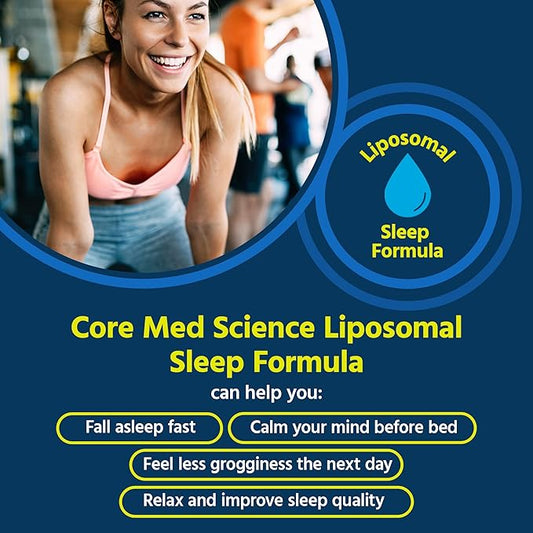 Core Med Science Liposomal Oral Sleep Spray Formula, 1 Fl Oz - Melatonin Spray Supports Restful & Quality Sleep & Relaxation - Glutathione, Melatonin, & GABA for Adults