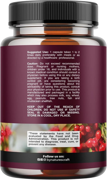Advanced Kidney Support Supplement - Kidney Cleanse Detox & Repair Cranberry Extract Capsules with Uva Ursi, Stinging Nettle & Astragalus for Kidney health - Urinary Tract Health - 120 Count