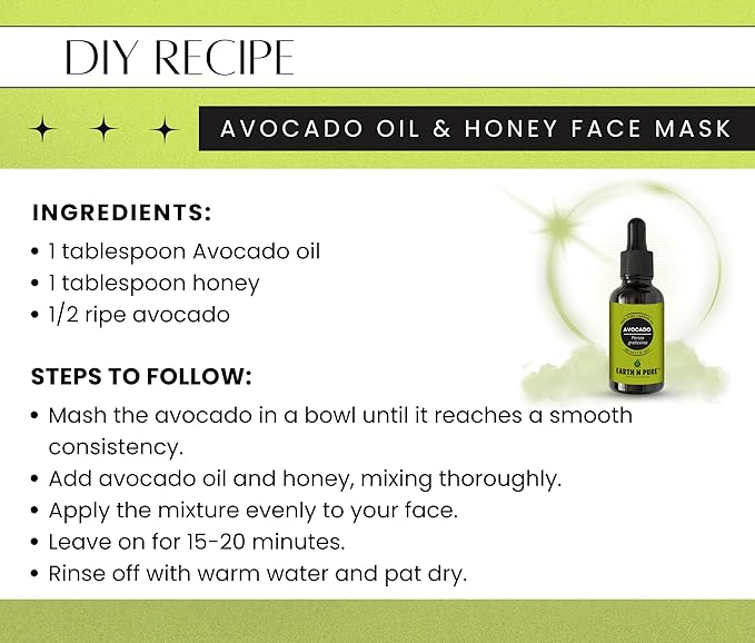 Earth N Pure Avocado Oil Cold Pressed, Natural and Therapeutic Grade for Hair and Skin - 100 ml