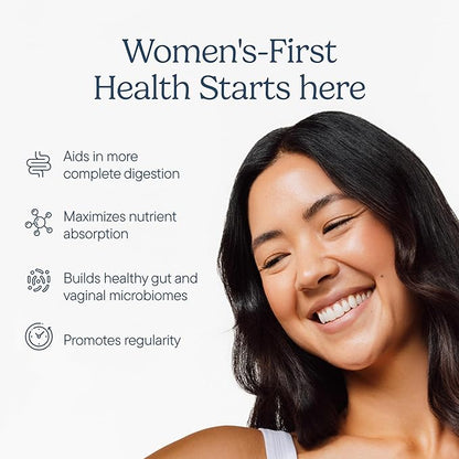Zenwise Health 3-in-1 Womens Probiotic Supplement for Digestive, Gut Flora & Vaginal Health - Daily Probiotics & Prebiotics for Women with Digestive Enzymes Supports Bloating & Gas Relief - 60 Count
