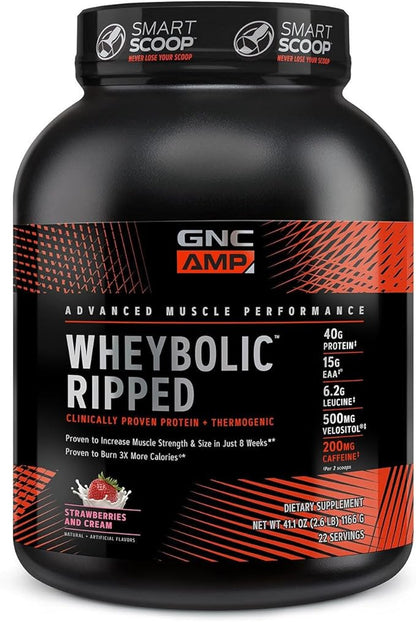 GNC AMP Wheybolic Ripped - Strawberries and Cream (22 Servings)