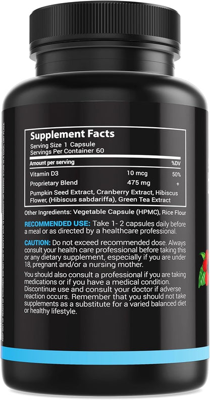 Advanced Bladder Control Supplements for Women & Men - Supports Urinary Tract Health - Helps Overactive Bladder & Urinary Tract Infection - Cranberry Pills + Pumpkin Seed Oil Extract, 60 Ct