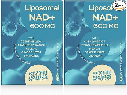NAD+ Supplement 1600mg Extra Strength - Liposomal NMN Alternative with Resveratrol, Urolithin A, CoQ10, Quercetin & ALA - Mitochondrial Energy & Anti-Aging, Cell Regeneration, 120 Softgels