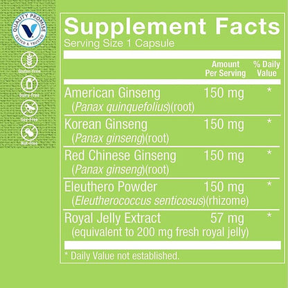 The Vitamin Shoppe Ginseng - Energy Support, Mental Clarity & Adaptogenic Wellness (60 Capsules)