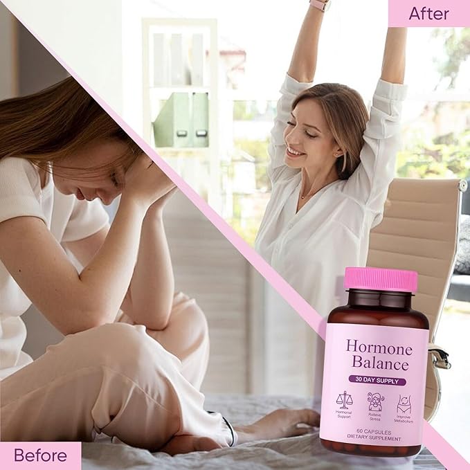 Hormone Balance for Women | Dietary Supplement, Supports Healthy Cortisol Levels & Stress Relief | Mood, Sleep, Energy | Ashwagandha, Ginseng, Maca | 60 Capsules