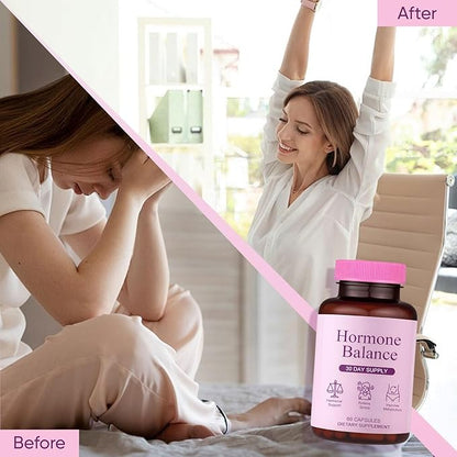 Hormone Balance for Women | Dietary Supplement, Supports Healthy Cortisol Levels & Stress Relief | Mood, Sleep, Energy | Ashwagandha, Ginseng, Maca | 60 Capsules