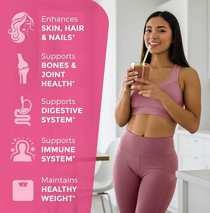 Multi Collagen Peptides Powder – Types I, II, III, V, X, Hydrolyzed Collagen for Women, 99% Absorption, Skin Hair Nails Joints, Triple Refined - No Clumping, Non-GMO, Gluten Free, Grass Fed Unflavored