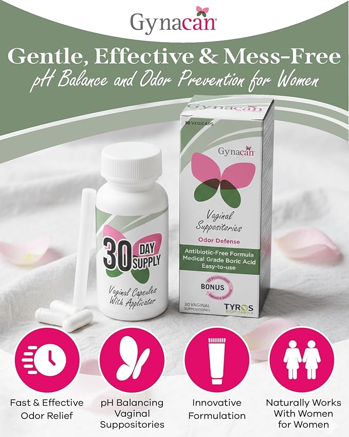 Boric Acid Vaginal Suppositories Advanced Feminine pH Balance Support, Odor Control & Itch Relief, Pure & Gentle Intimate Care, Easy-Insert Applicator