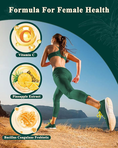 Premium Feminine Balance Gummies for Women - Hawaiian Pineapple pH Balance Probiotic Gummies for Odor and Flora Wellness, Immune Support, Vegan, 60 Count