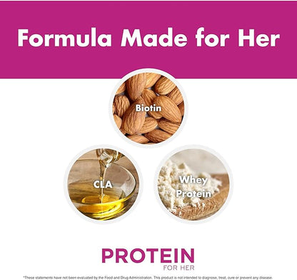 FoxyFit Protein for Her, Vanilla Cupcake Whey Protein Powder with CLA and Biotin for a Healthy Glow (1.85 lbs)