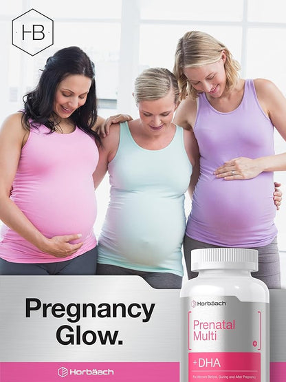 Horbäach Women's Prenatal Multivitamin with DHA, Iron and Folic Acid | 70 Softgels | Non-GMO & Gluten Free