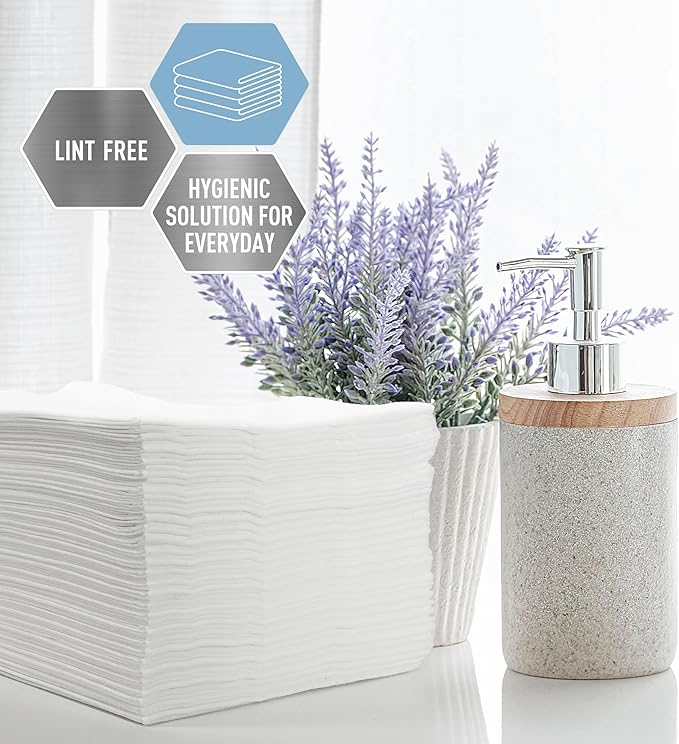 MED PRIDE Premium Spunlace Towels, 90 Count, 12" x 13", Ultra Soft & Durable, Disposable Multipurpose Wipes, Lint-Free, Latex-Free, Stretchy & Absorbent