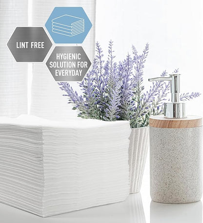 MED PRIDE Premium Spunlace Towels, 90 Count, 12" x 13", Ultra Soft & Durable, Disposable Multipurpose Wipes, Lint-Free, Latex-Free, Stretchy & Absorbent